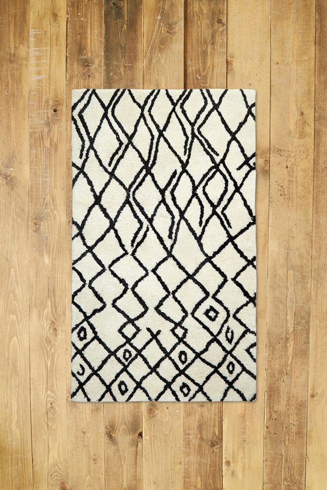 Tapis épais noir et blanc 3x5 #1