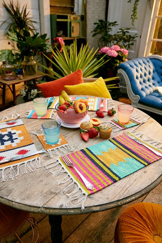 Pink & Green Woven Placemat #1