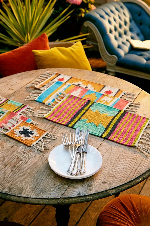 Pink & Green Woven Placemat #2