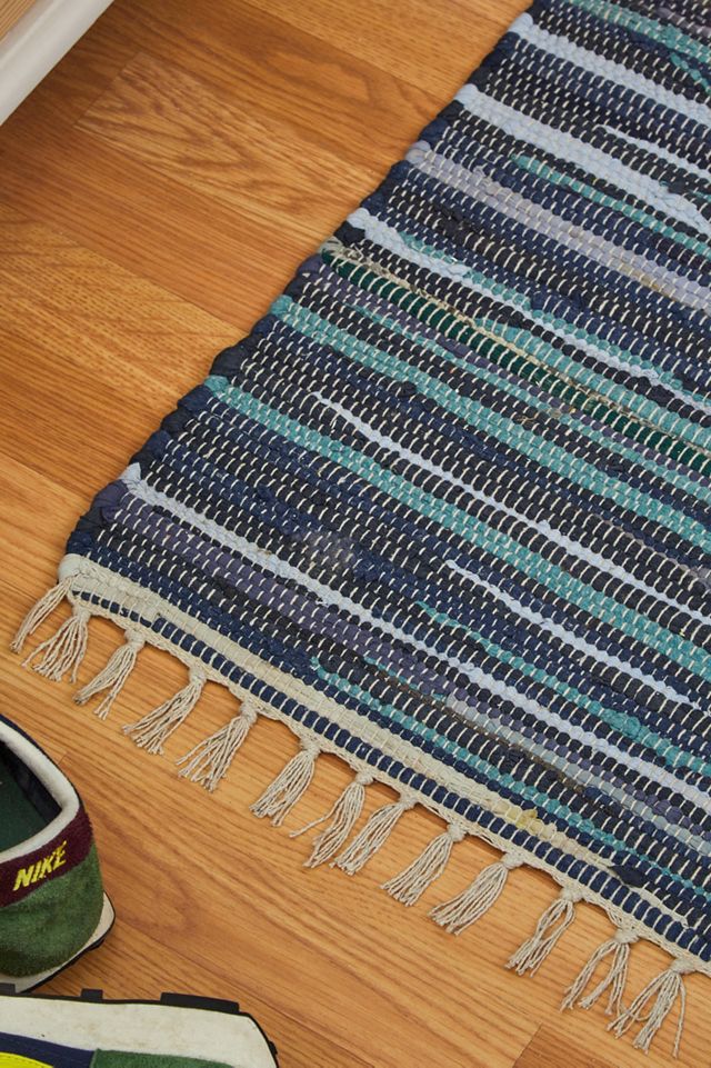 Teppich in Blau im Tonalstreifendesign, 2x3 #1
