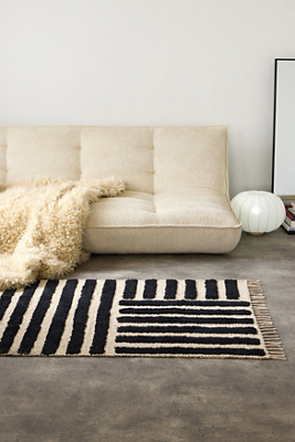 Kodi Black & White Stripe 3x5 Rug - Black/White at Urban Outfitters