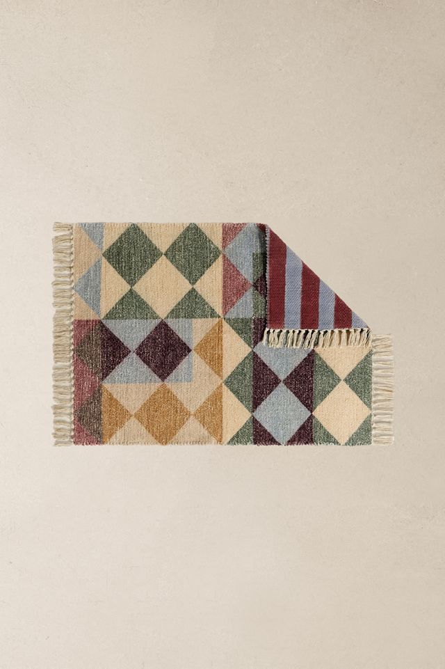Tile Stripe Reversible 2x3ft / 60x90cm Rug #2
