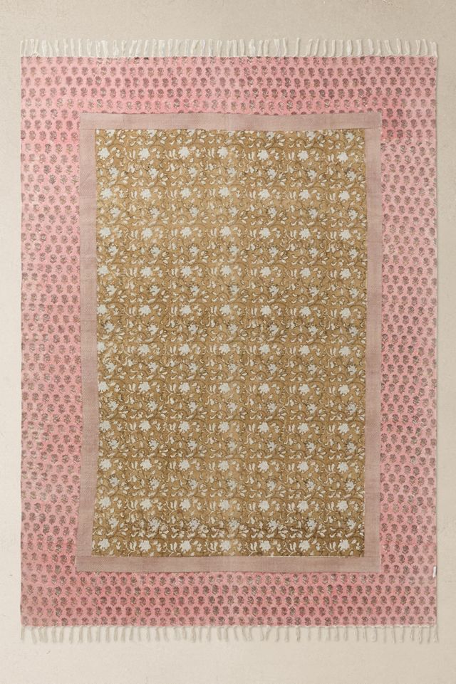 Pink Block Reversible 5x7ft / 90x150cm Rug #1