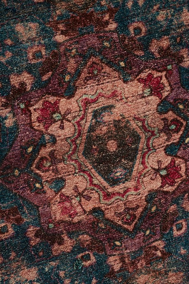 Zelda Kilim Purple Printed Chenille 2x8 Rug #1
