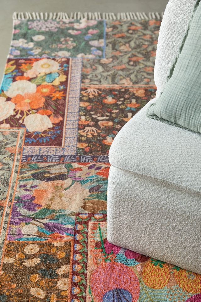 Tapis 5x7 en patchwork boisé #2