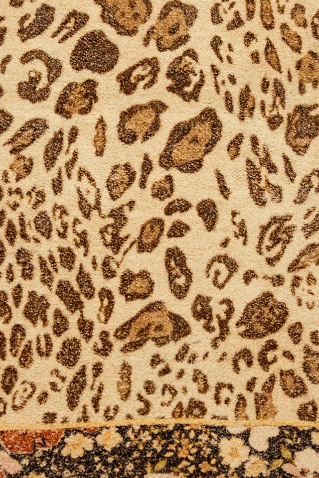 Tappeto con Stampa Floreale Leopardata 3x5ft / 90x150cm #1