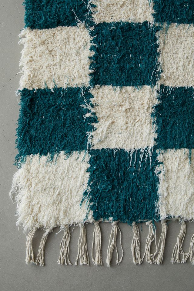 Checkerboard Green 5x7 Rug #2