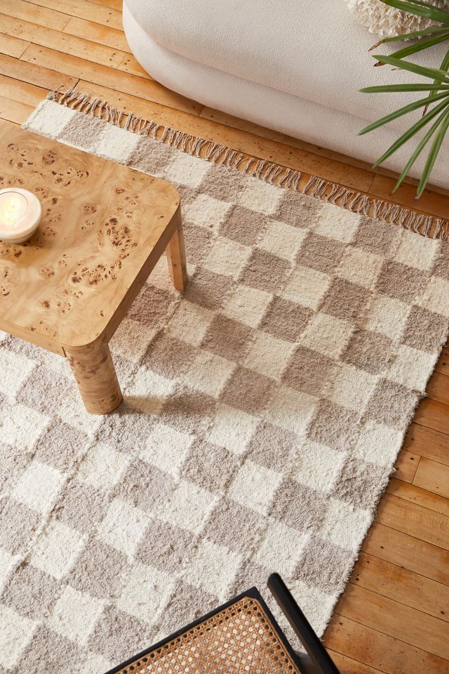 Alfombra Checkerboard Ecru 5x7 #1