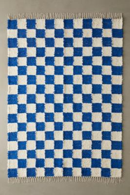Checkerboard Blue 5x7 Rug 