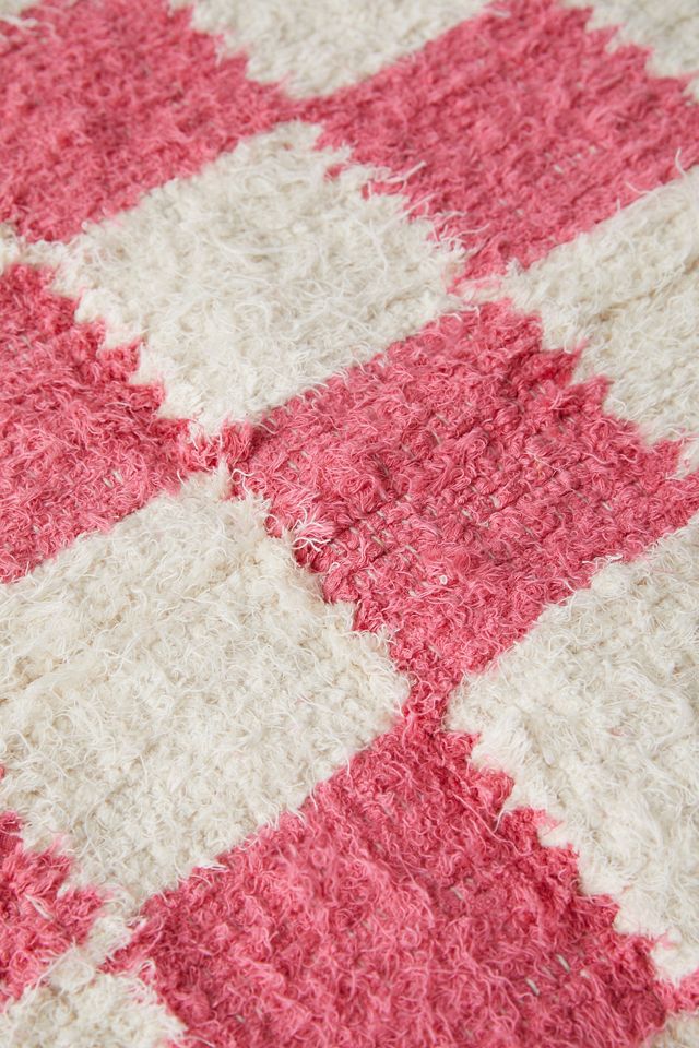 Alfombra de tablero de ajedrez rosa 5x7  #3