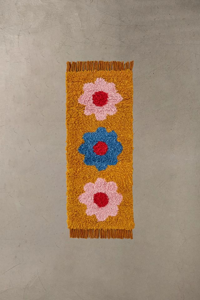 Floral Shaggy Runner Rug  #1