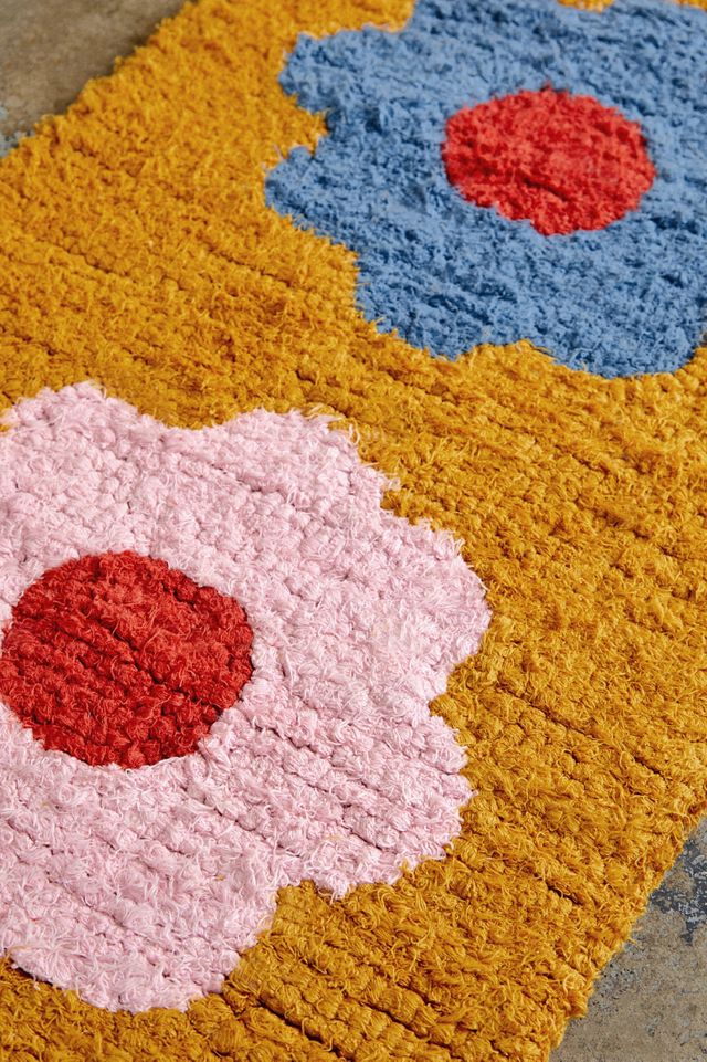 Floral Shaggy Runner Rug  #2