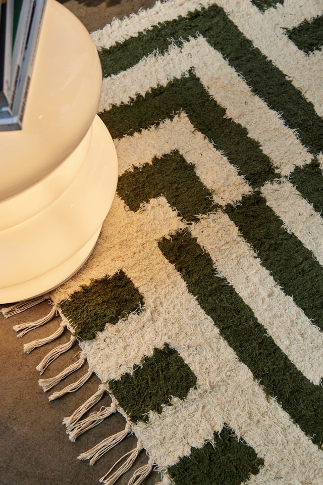 Green & White Asher 3x5 Rug #1