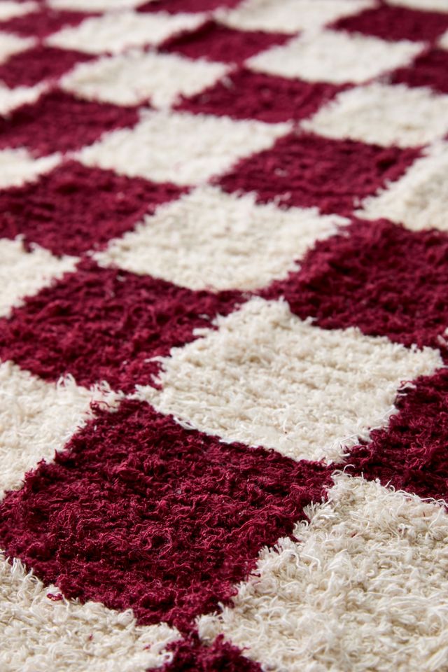 Orange Checkerboard 5x7 Rug