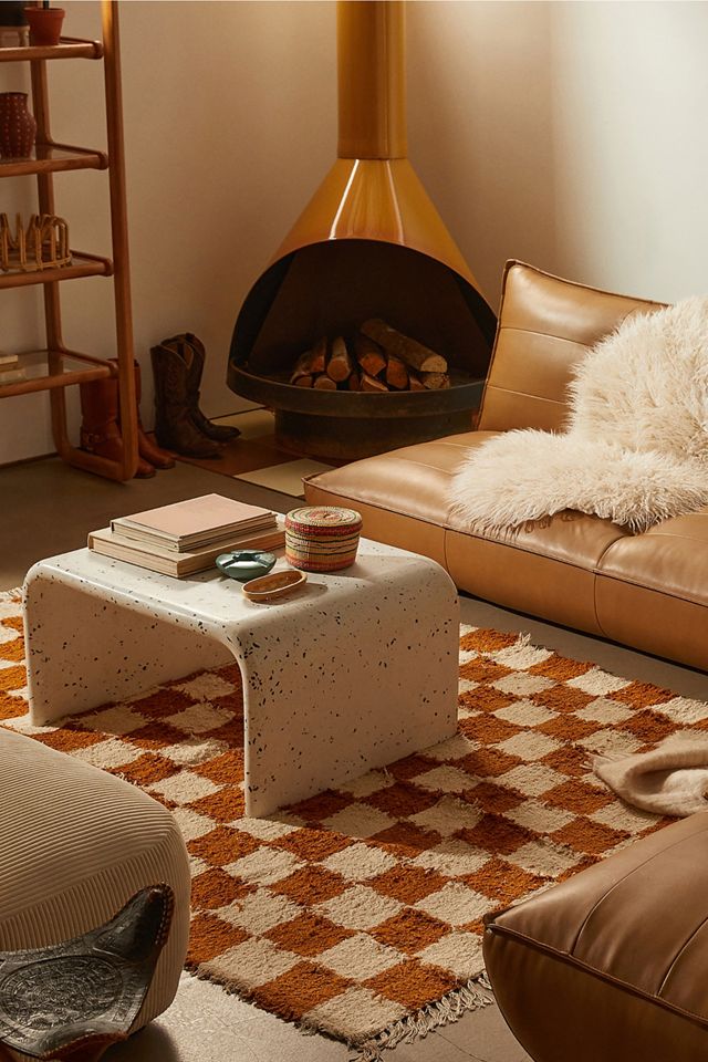 Terracotta Checkerboard 5x7 Rug #1