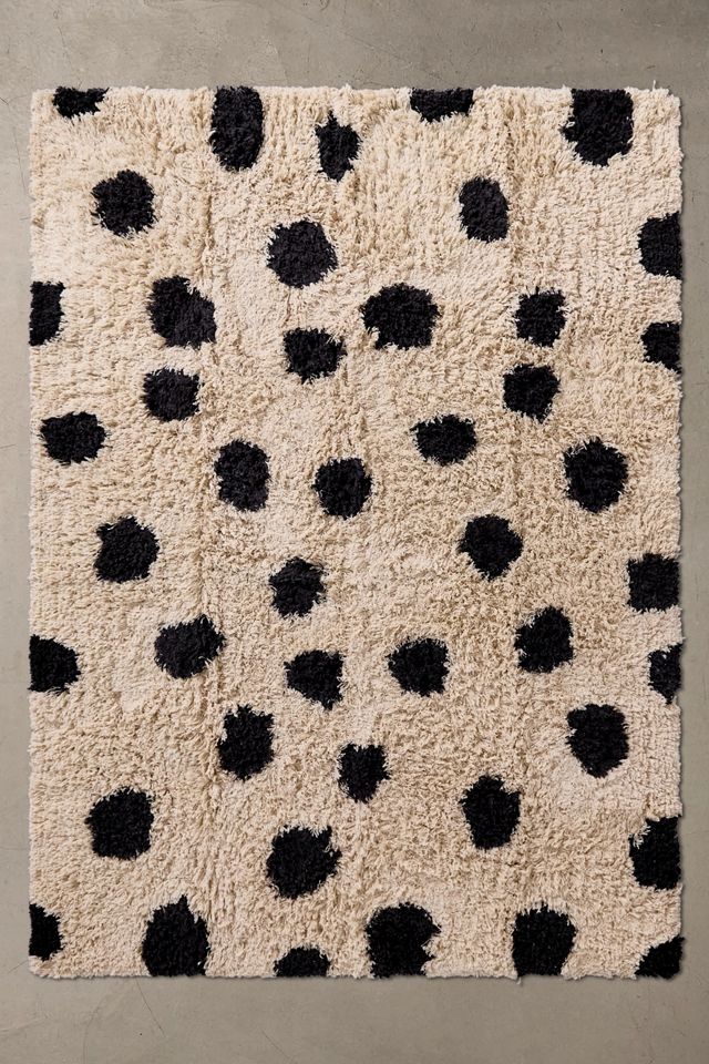 Tappeto Macchie d'inchiostro Bianco e Nero 5x7