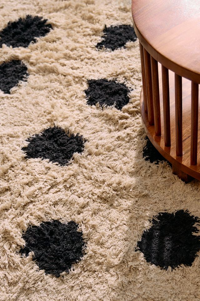 Alfombra 5x7 de Manchas de Tinta en Blanco & Negro #3