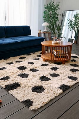 Black & White Inky Spot 5x7 Rug
