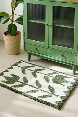 Alfombra Floral de Pelo Largo 2x3ft / 60x90cm