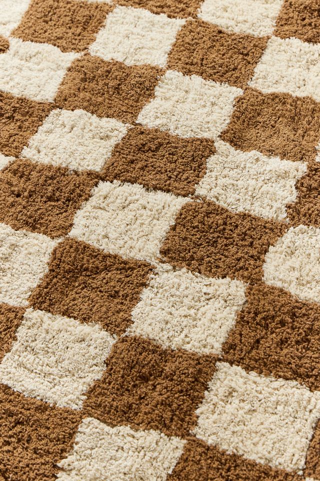 Shaggy Check Terracotta 4x6 / 122x183cm Rug #1