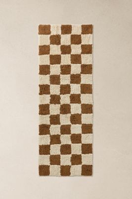 Shaggy Check Terracotta 2X6ft / 60x180cm Runner