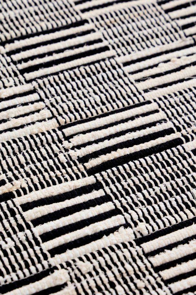 Black & White Woven Check 5x7ft / 150x210cm Rug #1