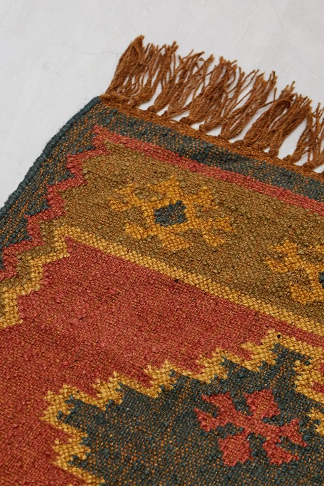 Hand-Made Red Geo 60x90 Rug | Urban Outfitters UK