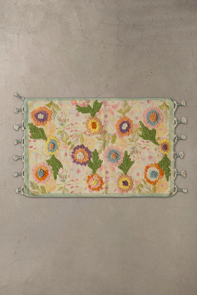 Floral Embroidered 2x3 Rug | Urban Outfitters UK