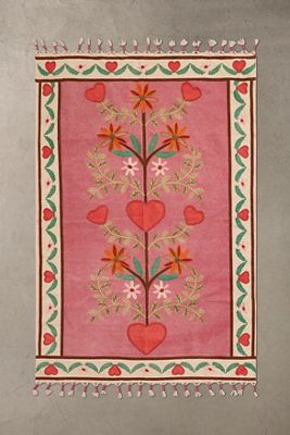 Tappeto 4x6 con Ricamo a Cuore