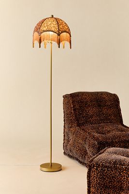 Lampada da Terra Moderna con Stampa Leopardata