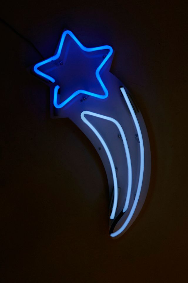 Gingersnap Shooting Star Neon Blue Wall Light #2