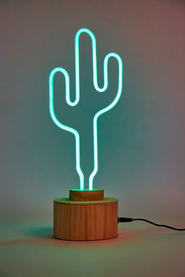 Gingersnap Neon Cactus Table Lamp #1