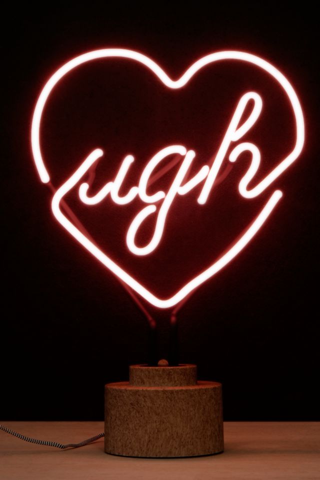 Heart neon sale sign table lamp