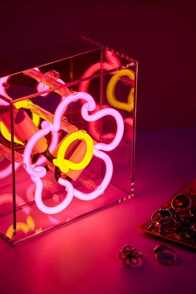 Neon Daisy Mini Glas-Leuchtkasten #1
