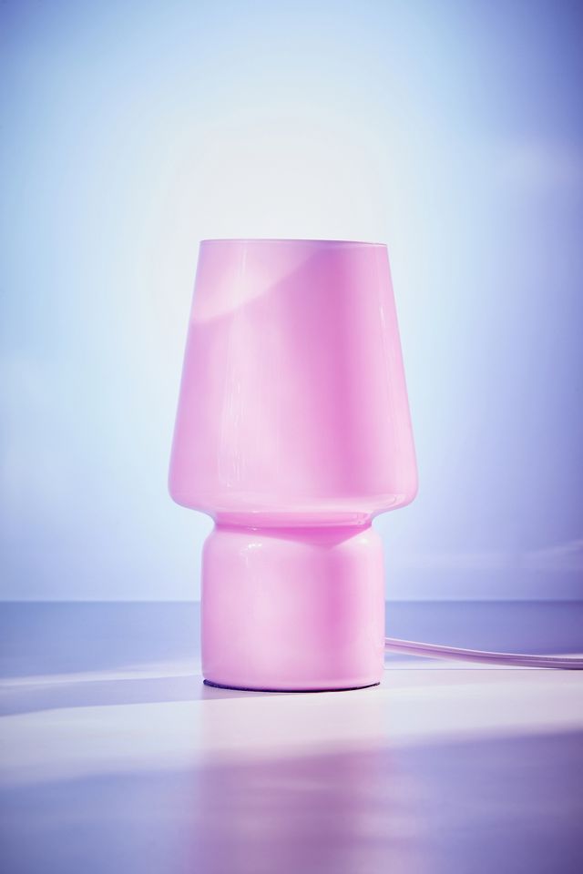 Petite lampe à piles en verre rose #1