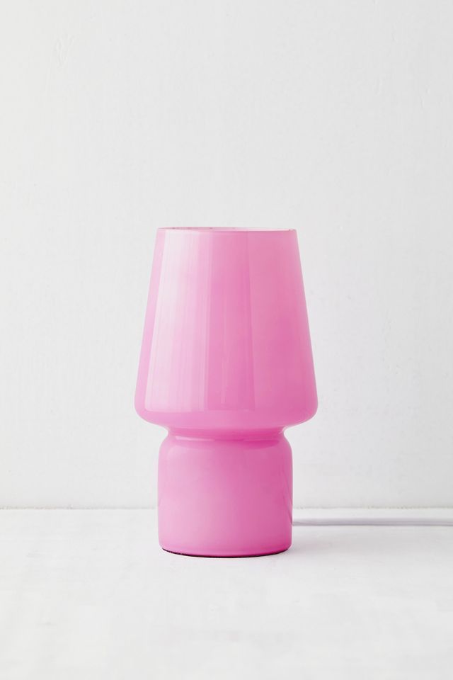 Petite lampe à piles en verre rose #2