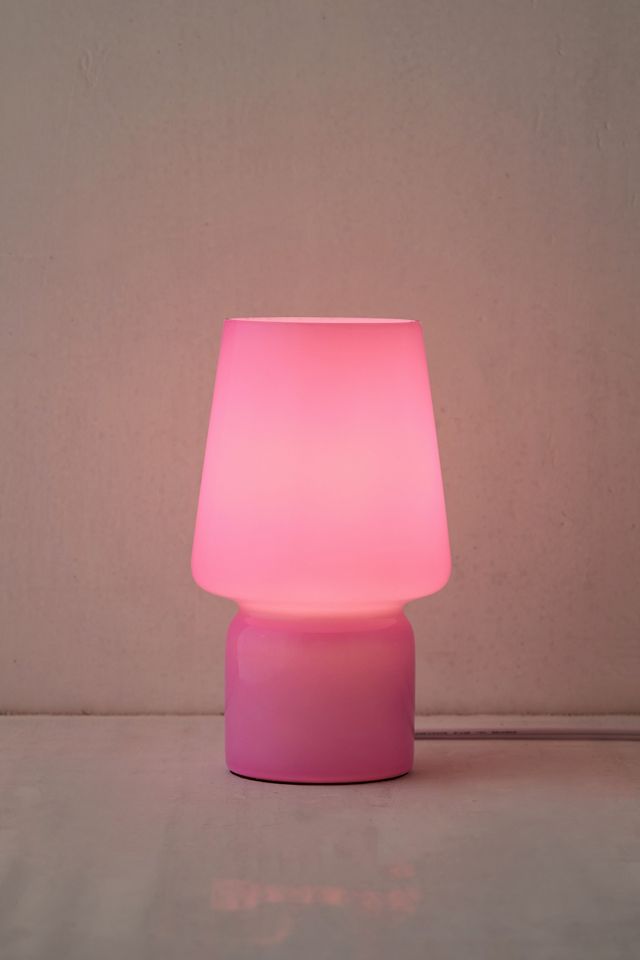 Petite lampe à piles en verre rose #3