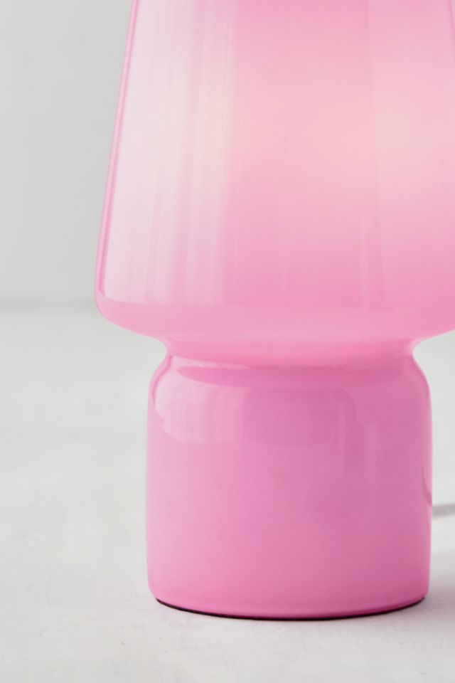 Petite lampe à piles en verre rose #4
