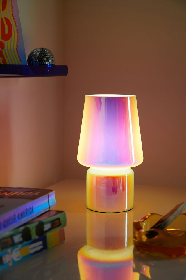 Iridescent glass hot sale table lamp