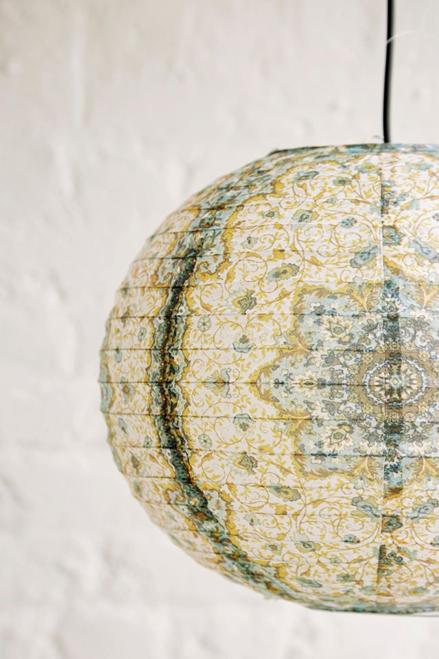 Abat-jour rond vintage en papier crème #2