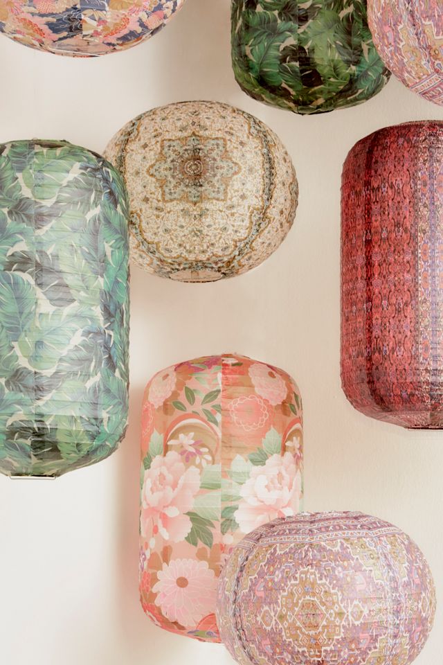 Abat-jour rond vintage en papier crème #3