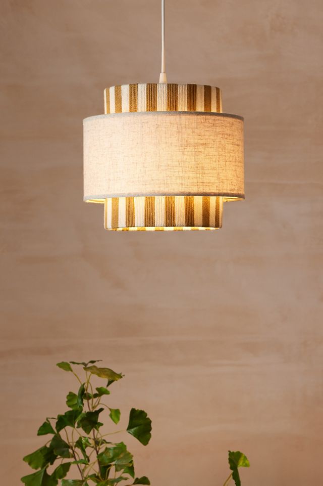 Striped Woven Lamp Shade  #1