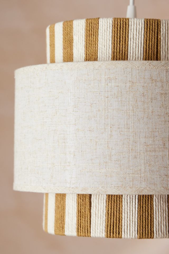 Striped Woven Lamp Shade  #2