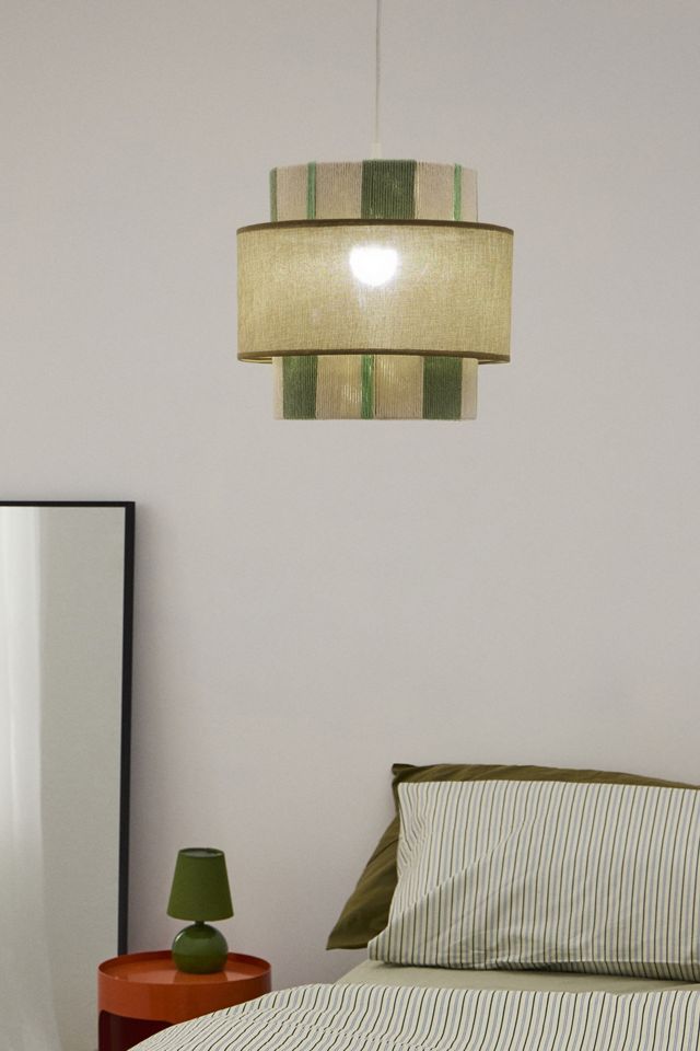 Sage Chunky Striped Lamp Shade #2