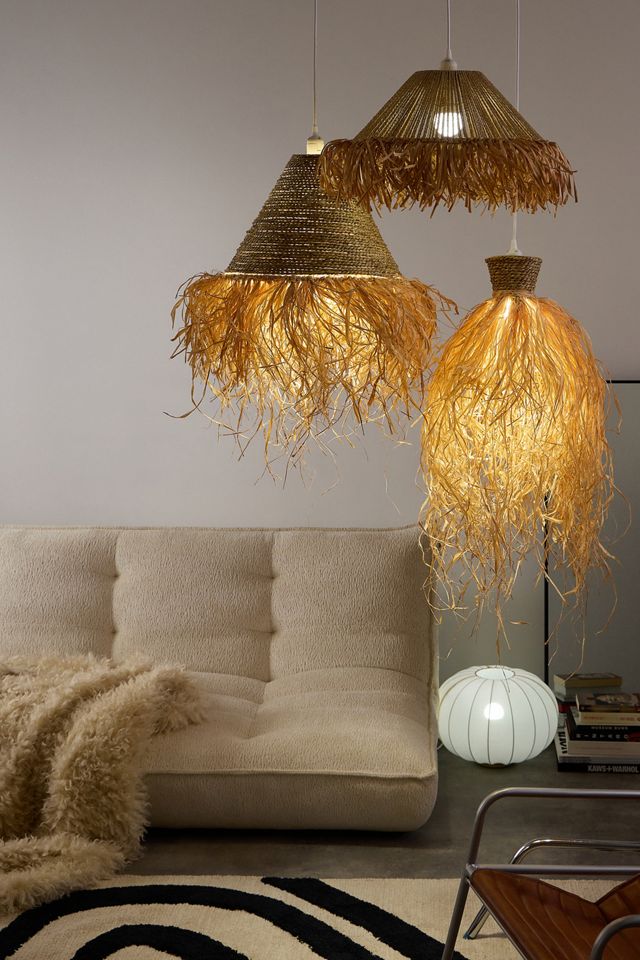 Großer Raffia-Lampenschirm #3