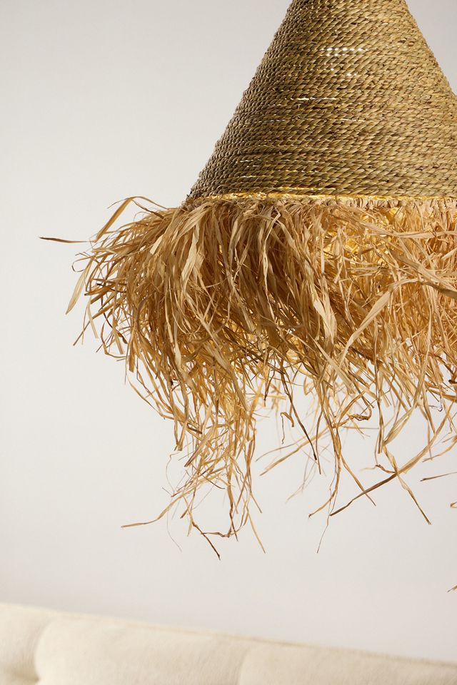 Großer Raffia-Lampenschirm #4