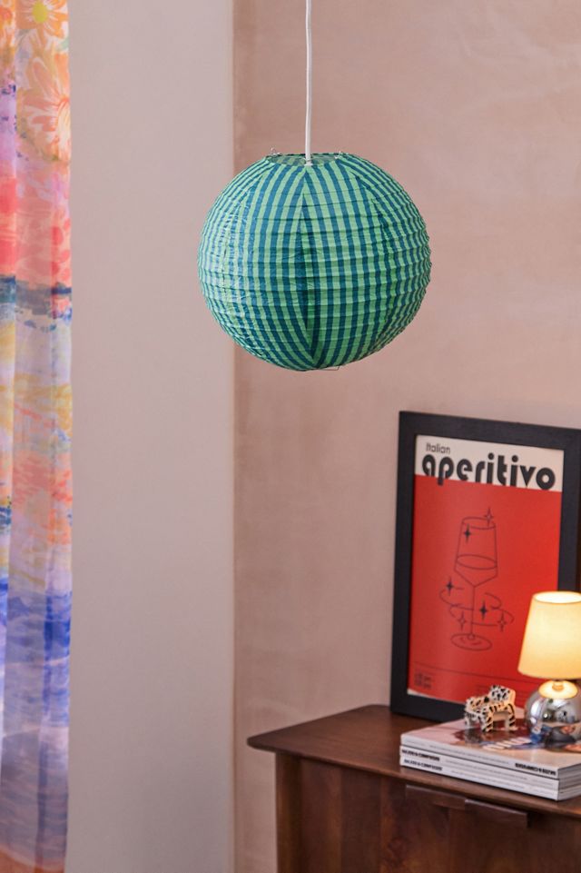 Blue Stripes Paper Lamp Shade #3