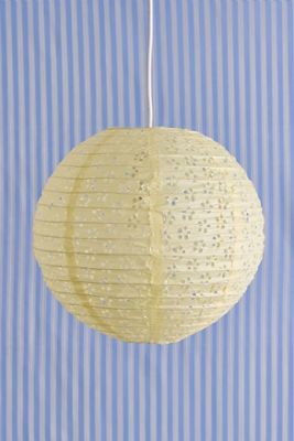 Yellow Broderie Anglaise Paper Lamp Shade
