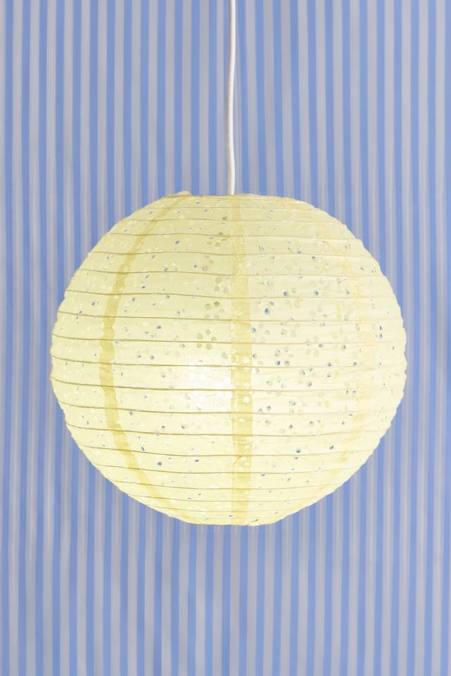 Yellow Broderie Anglaise Paper Lamp Shade #1