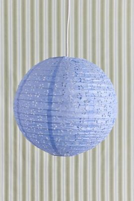 Blue Broderie Anglaise Paper Lamp Shade